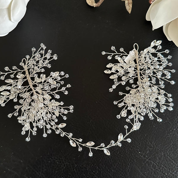 Tocado de Novia cristal doble
