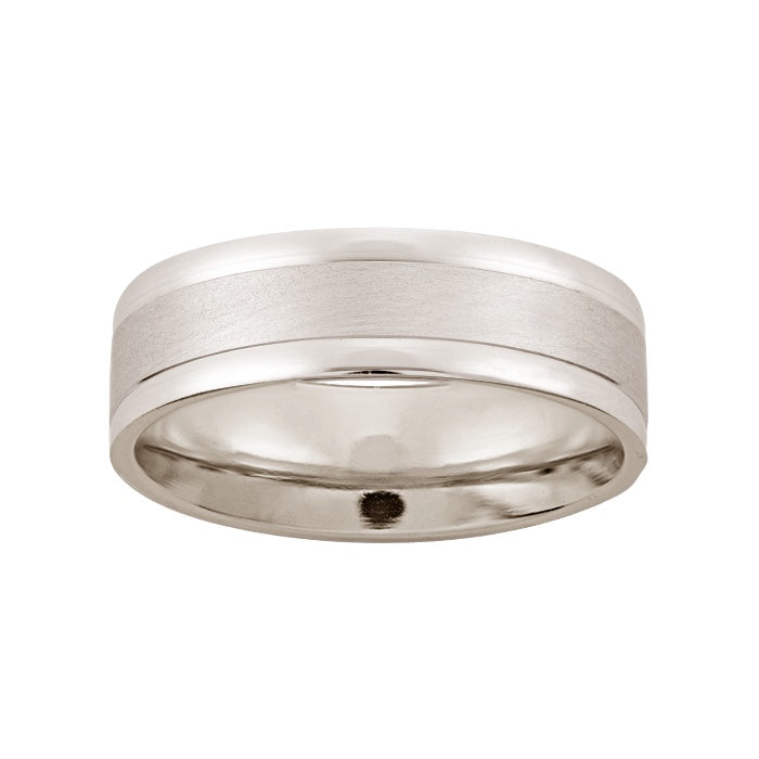 Argolla Matrimonial Oro Blanco 14k Mod. GJIP1-056