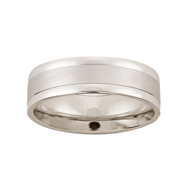 Argolla Matrimonial Oro Blanco 14k Mod. GJIP1-056