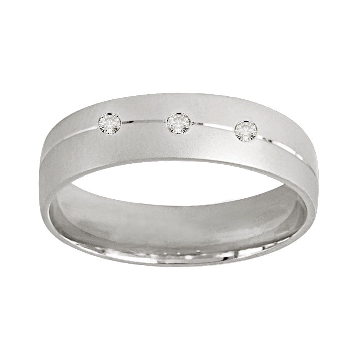 Argolla Matrimonial Oro Blanco 14k Mod. GJIP1-008