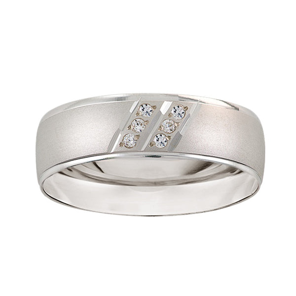 Argolla Matrimonial Oro Blanco 14k Mod. GJIP1-012