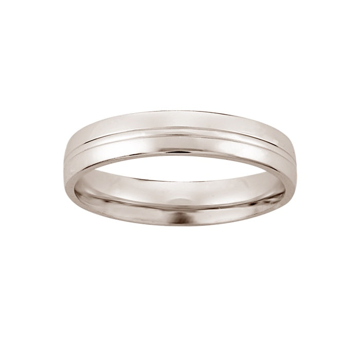 Argolla Matrimonial Oro Blanco 14k Mod. GJIP1-004