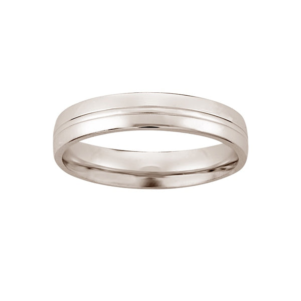 Argolla Matrimonial Oro Blanco 14k Mod. GJIP1-004
