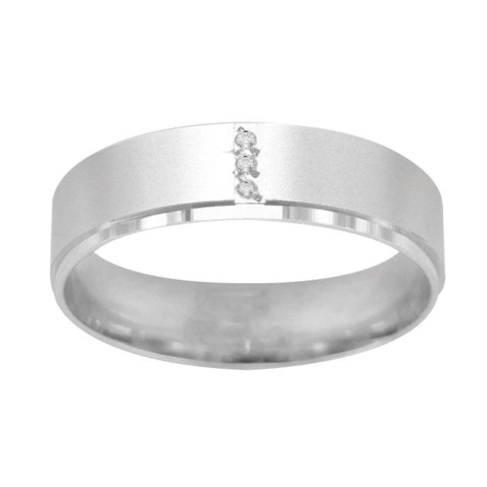 Argolla Matrimonial Oro Blanco 14k Mod. GJIP1-017