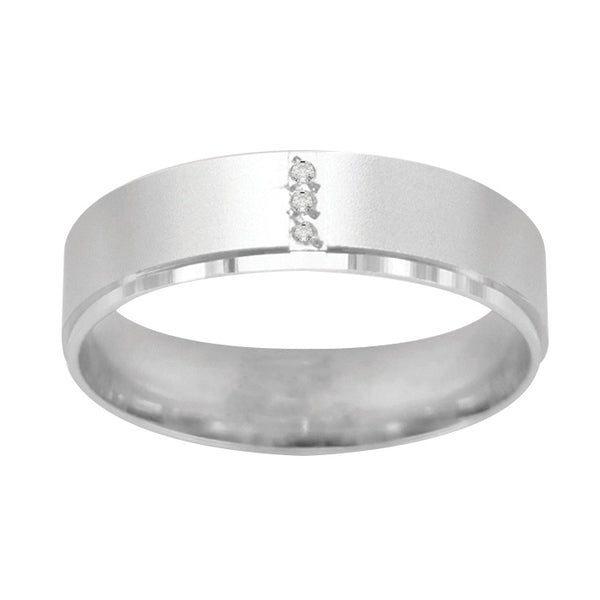 Argolla Matrimonial Oro Blanco 14k Mod. GJIP1-017