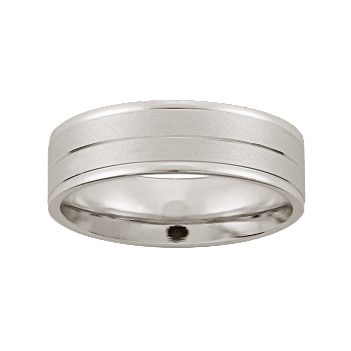 Argolla Matrimonial Oro Blanco 14k Mod. GJIP1-003