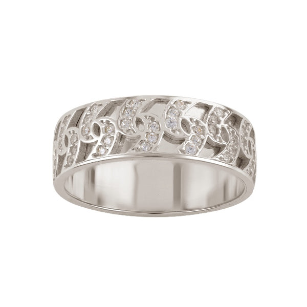 Argolla Matrimonial Oro Blanco 14k Mod. GJIP1-009