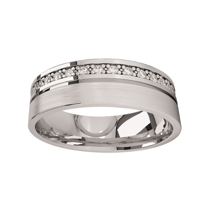 Argolla Matrimonial Oro Blanco 14k Mod. GJIP1-007