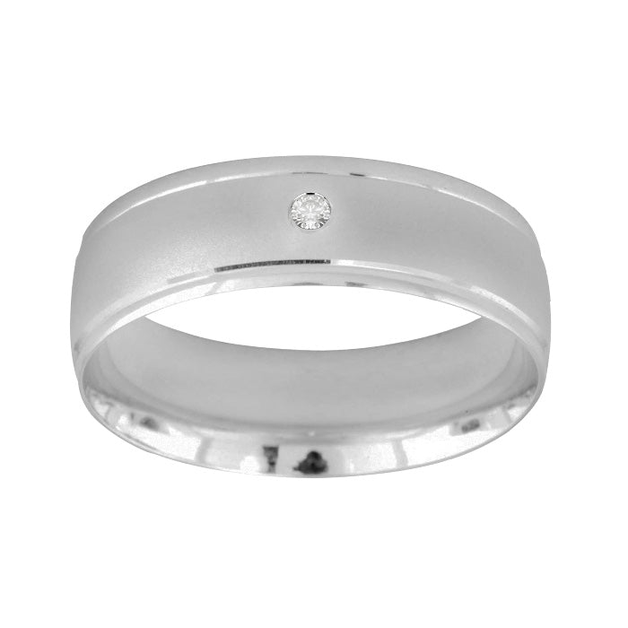 Argolla Matrimonial Oro Blanco 14k Mod. GJIP1-016