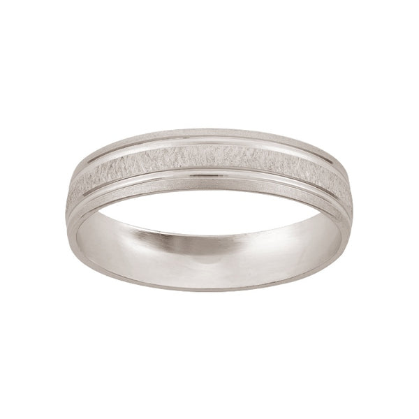 Argolla Matrimonial Oro Blanco 10k Mod. GJIP1-068
