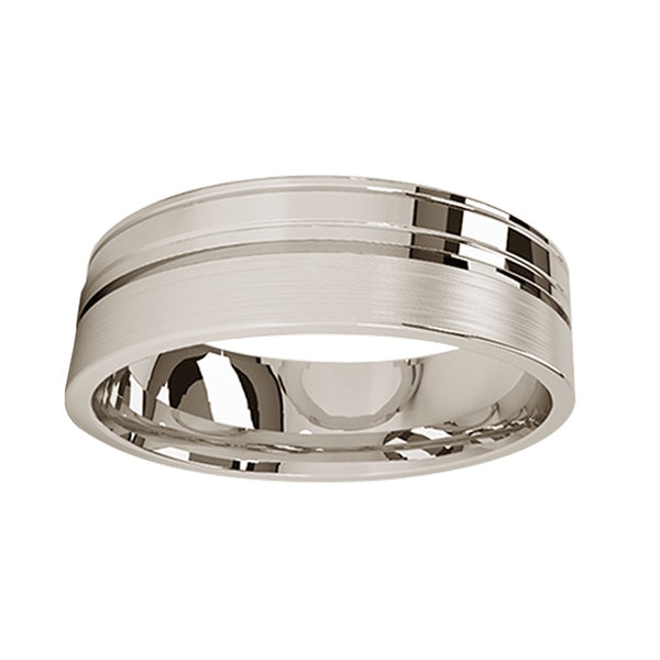 Argolla Matrimonial Oro Blanco 14k Mod. GJIP1-053