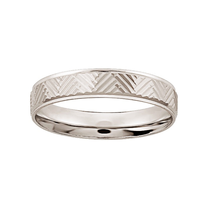 Argolla Matrimonial Oro Blanco 14k Mod. GJIP1-018
