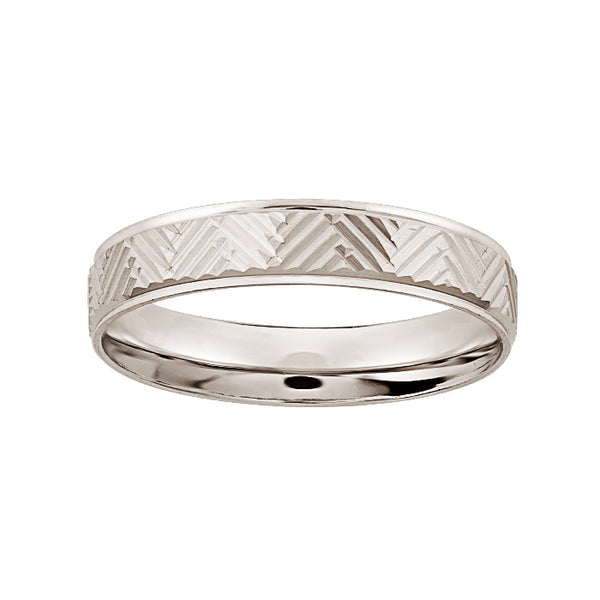 Argolla Matrimonial Oro Blanco 14k Mod. GJIP1-018