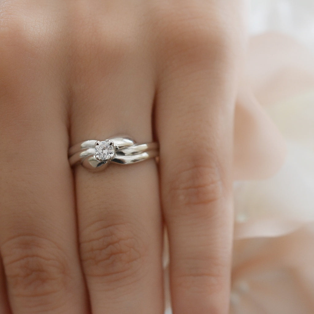 Anillo de Compromiso Oro Blanco 14k 176-11