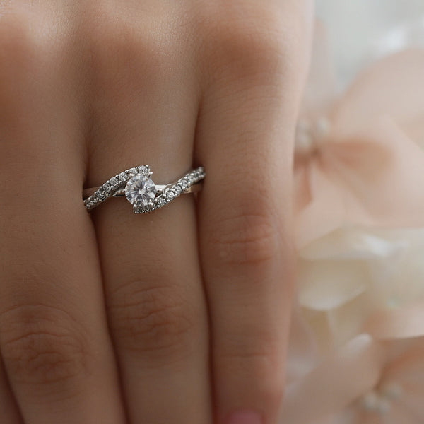 Anillo de Compromiso Oro Blanco 14k 176-4