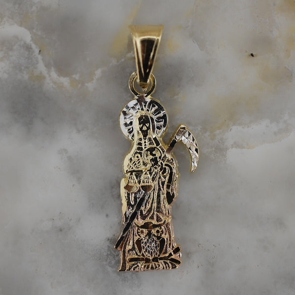 Dije Santísima Muerte 2A7 Oro Combinado 14K