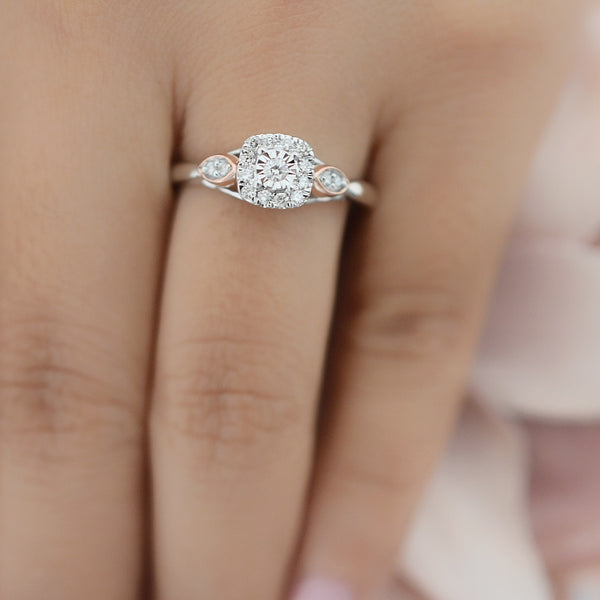 Anillo de Compromiso Diamante Oro Blanco 14k SK204536/349/2A40