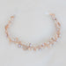 Tocado Guía Flexible Rose Gold con Perlas y Cristal TRG01