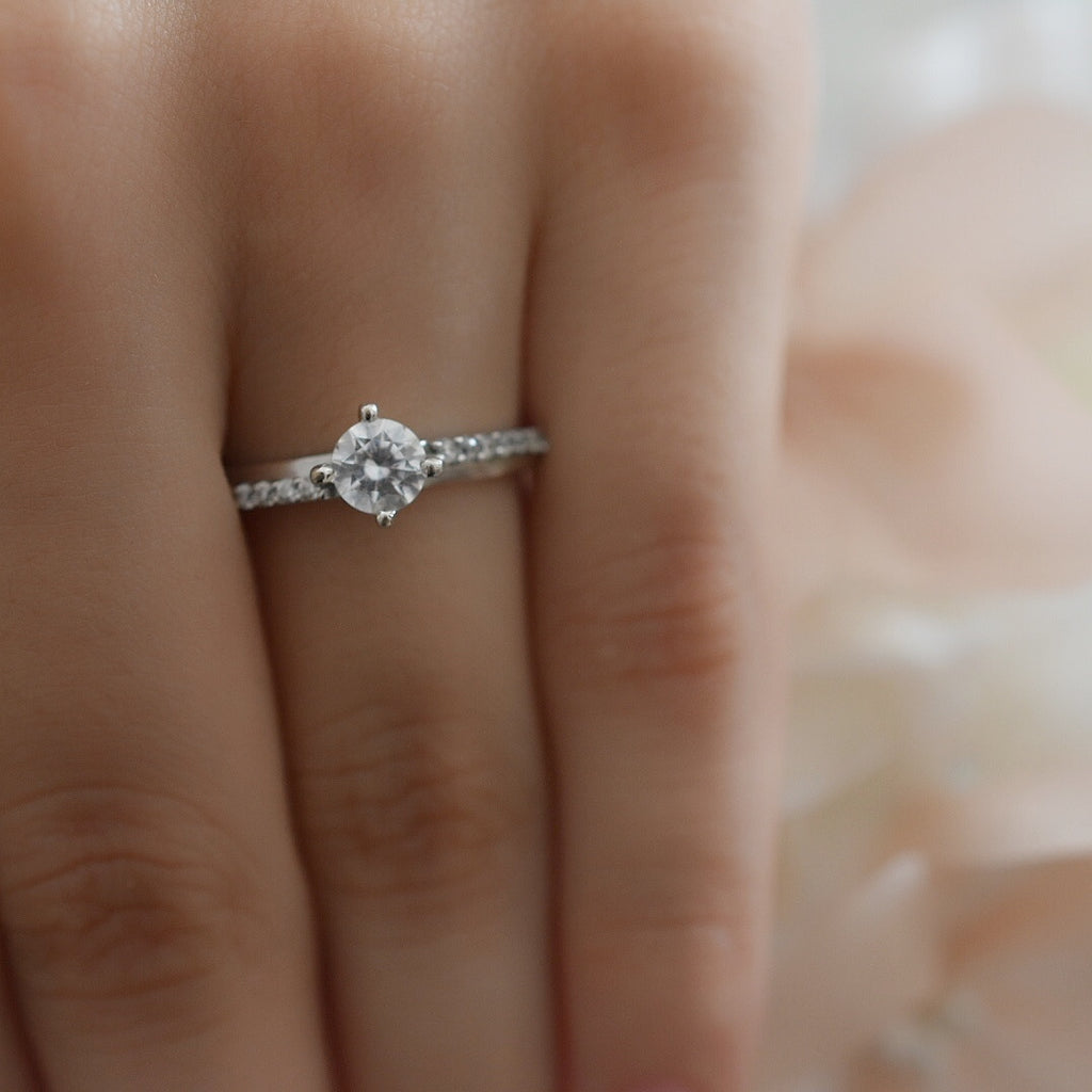 Anillo de Compromiso Oro Blanco 14k 176-1