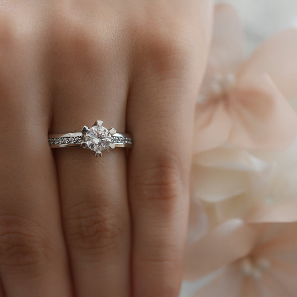 Anillo Compromiso Oro Blanco 14k 176/3