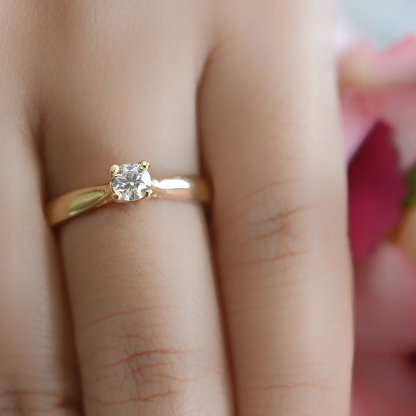 Anillo de Compromiso Diamante Oro Amarillo 14k 21350