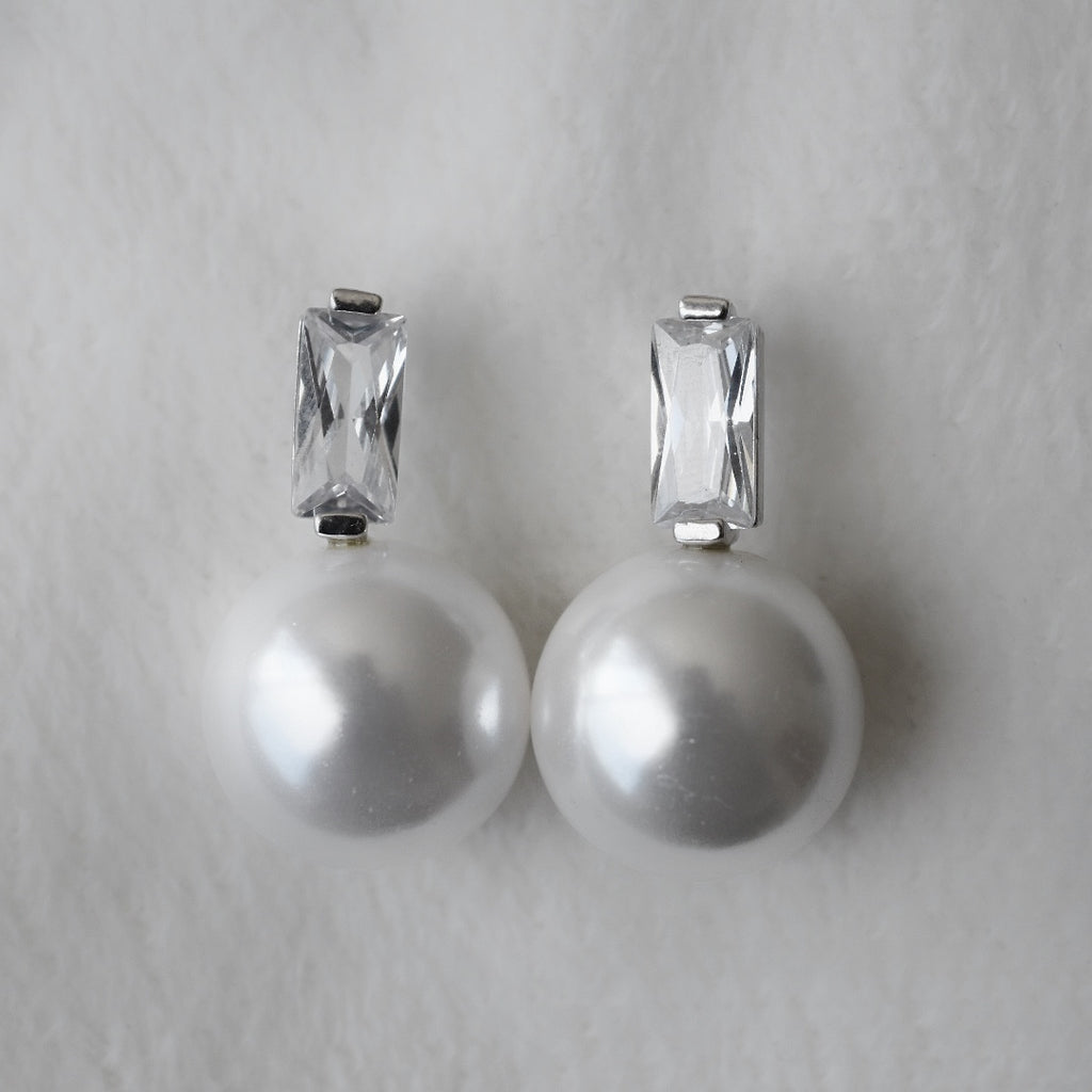 Arete Rodio Plata Zirconia/Perla AR37