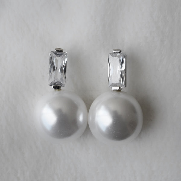 Arete Rodio Plata Zirconia/Perla AR37