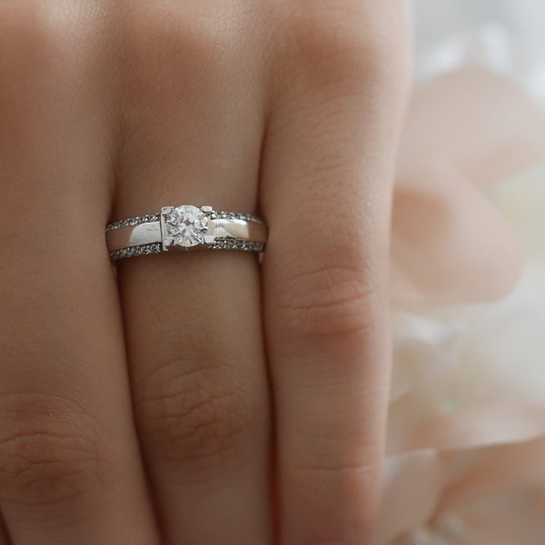 Anillo de Compromiso Oro Blanco 14k 176-3