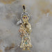 Dije Santísima Muerte Zirconia 18A5 Oro Combinado 14K