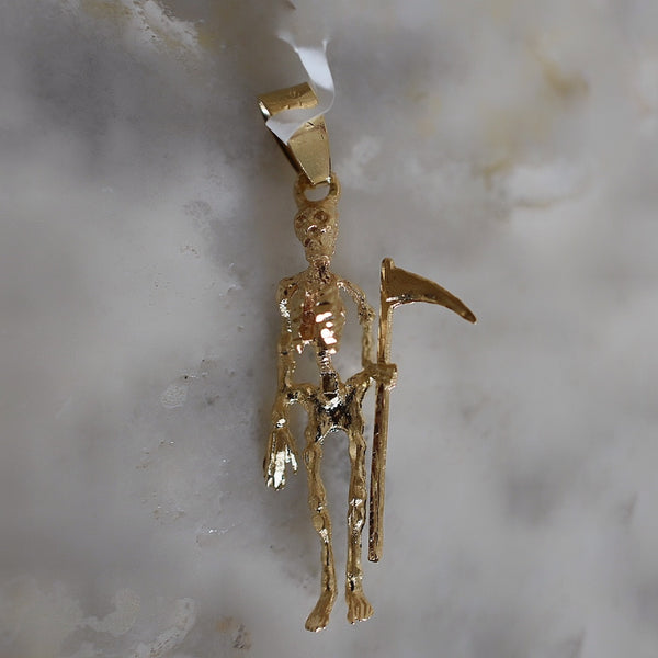 Dije Santísima Muerte 2A2 Oro Amarillo 14k