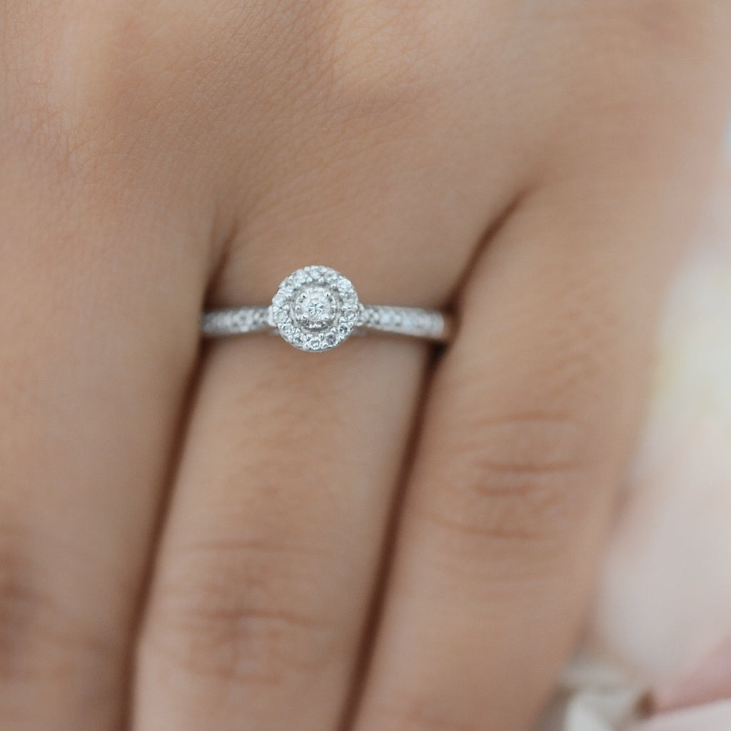 Anillo de Compromiso Diamante Oro Blanco 14k SK127725/299/2A5