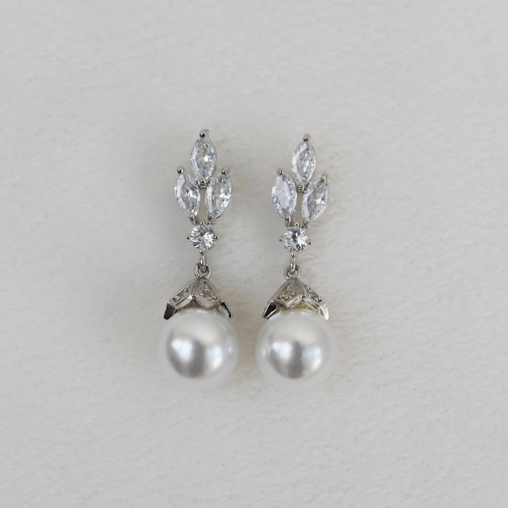 Arete Rodio Plata Zirconia/Perla AR22