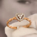Anillo de Compromiso Oro Rosa Diamantes 14k 21199o
