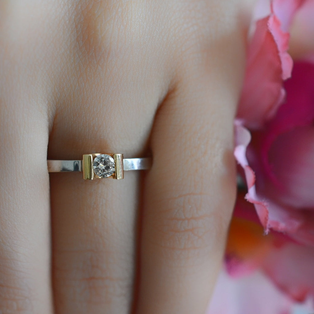 Anillo de Compromiso Diamante Oro 14k 2396