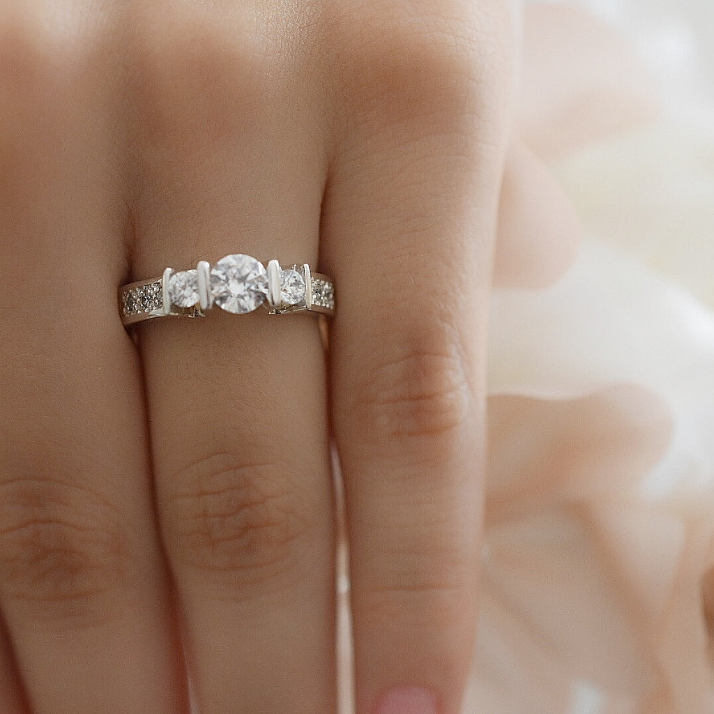 Anillo de Compromiso Oro Blanco 14k 176-8