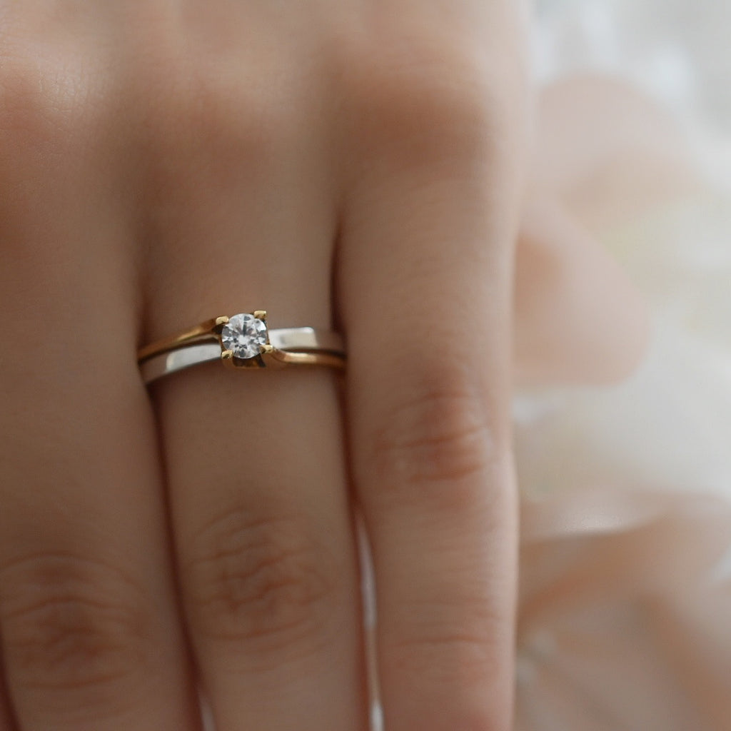 Anillo Compromiso Oro 14K 3A2