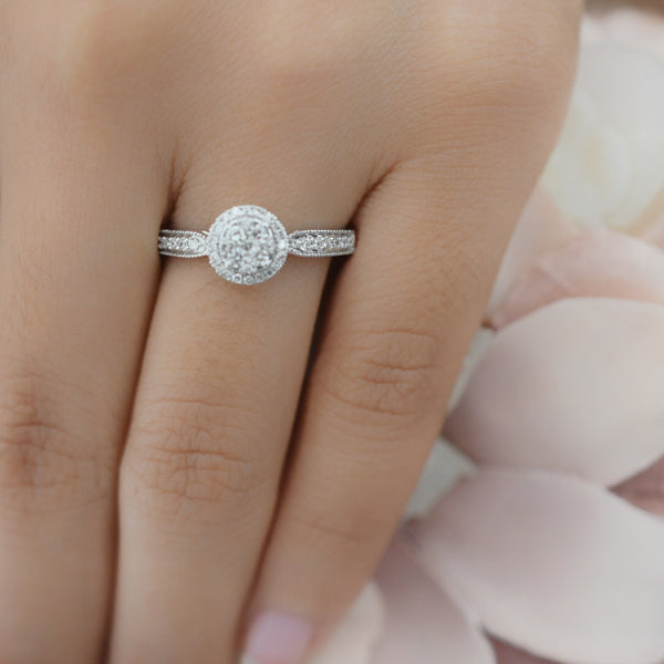 Anillo de Compromiso Diamante Oro Blanco 14k SK186214/329/1A99
