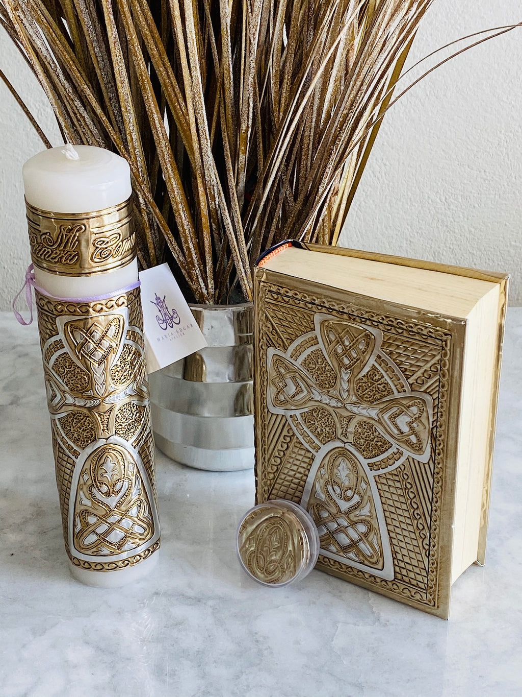 Set de Biblia y Vela para Primera Comunión
