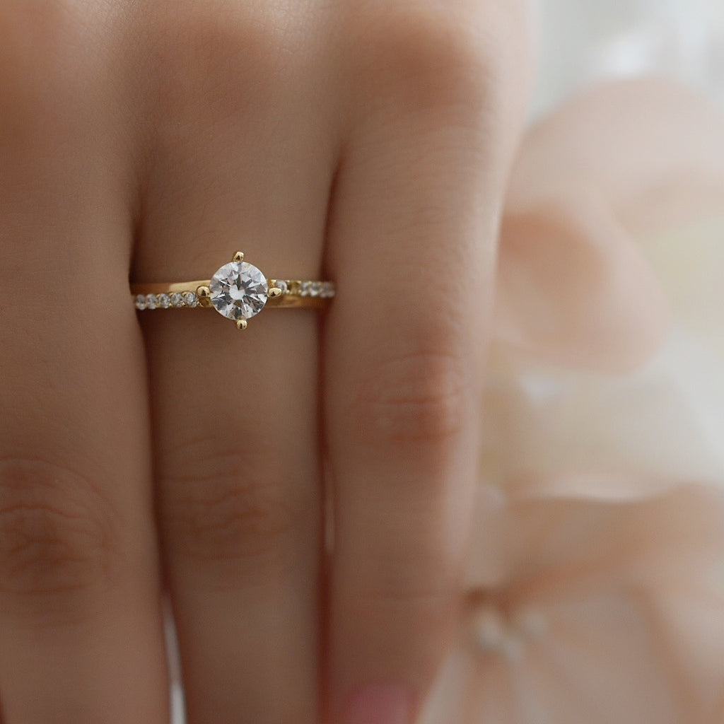 Anillo compromiso Oro Amarillo 14k GJIP45-030