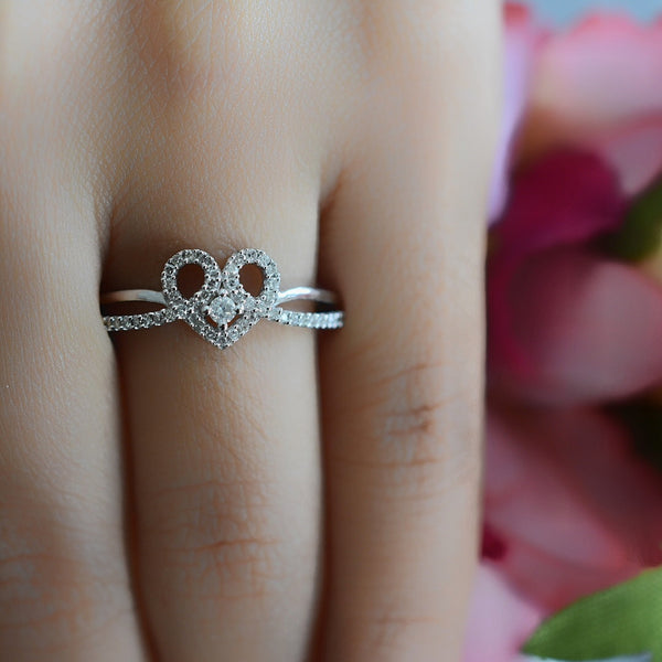 Anillo Compromiso Diamante Oro Blanco 14k GJIP91-0249c