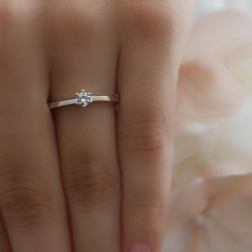 Anillo de Compromiso Oro Blanco 14k 176-7
