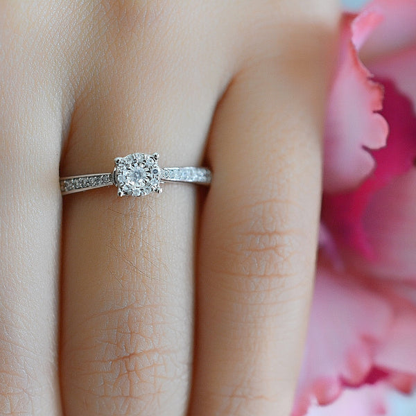 Anillo de Compromiso Diamantes 14k 21299ob