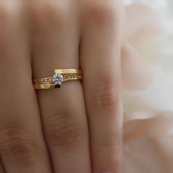 Anillo Compromiso Oro 14K 2A2