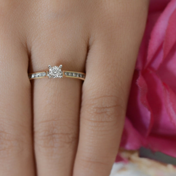 Anillo de Compromiso Diamante Oro Amarillo 14k SK190032/299/2A26
