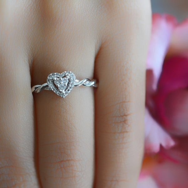 Anillo de Compromiso Diamantes Oro Blanco 14k 21199o